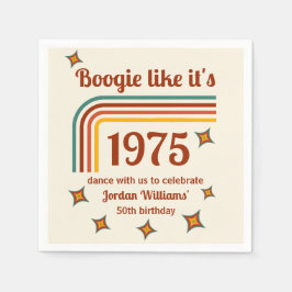Retro Groovy Boogie Simple Dance 50:e födelsedagen Pappersservett