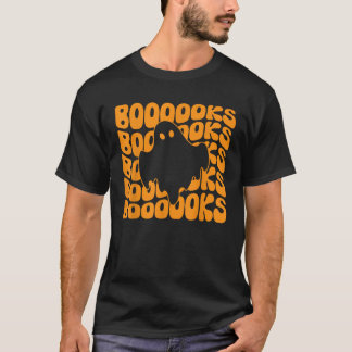 Retro Groovy Boooks Ghost Reading Librarian Reader T Shirt
