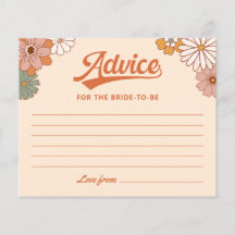 Retro Groovy Bröllopsdusch Rådgivningskort