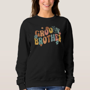 Retro Groovy Bror Flower Power Hippie Familj Gr T Shirt