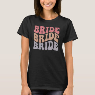 Retro Groovy Brud Bröllop Henparty Match T Shirt