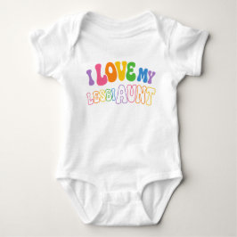 Retro groovy bubbelbokstavs I Love my LesbiAunt T Shirt