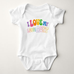 Retro groovy bubbelbokstavs I Love my LesbiAunt T Shirt
