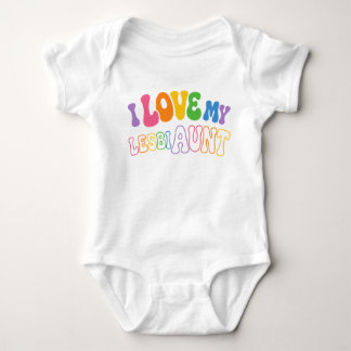 Retro groovy bubbelbokstavs I Love my LesbiAunt T Shirt