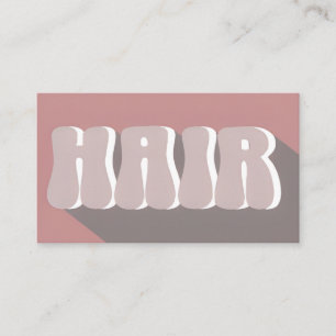 Retro Groovy Chic Hair Salon &QR-kod Visitkort