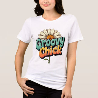 Retro Groovy Chick Easter Daisy Flower Power T Shirt