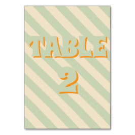 Retro Groovy Colorful Vågigt Boho Bröllop Bordsnummer