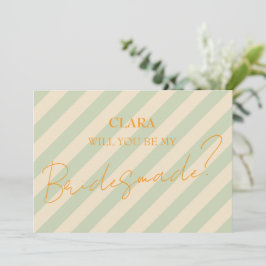 Retro Groovy Colorful Vågigt Boho Bröllop Bridesma Inbjudningar