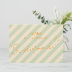 Retro Groovy Colorful Vågigt Boho Bröllop Bridesma Inbjudningar