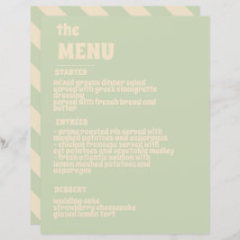 Retro Groovy Colorful Vågigt Boho Bröllop Menu