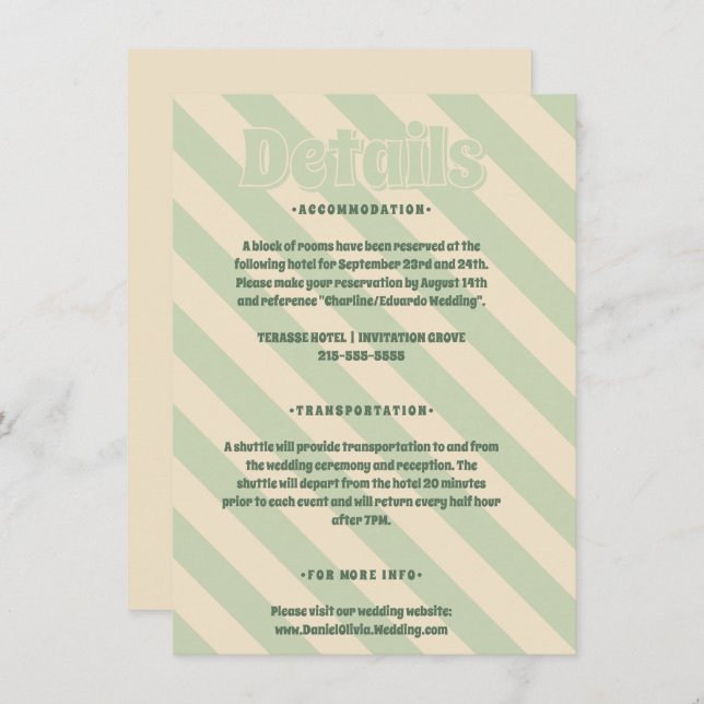 Retro Groovy Colorful Vågigt Boho Bröllop Tilläggskort (Fram/baksida)