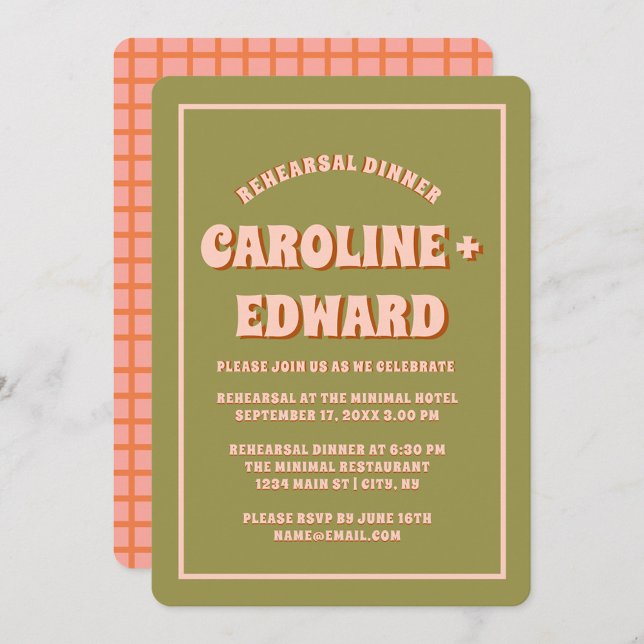 Retro Groovy Colorful Vågigt Boho Rehearsal Middag Inbjudningar (Skapare uppladdad)