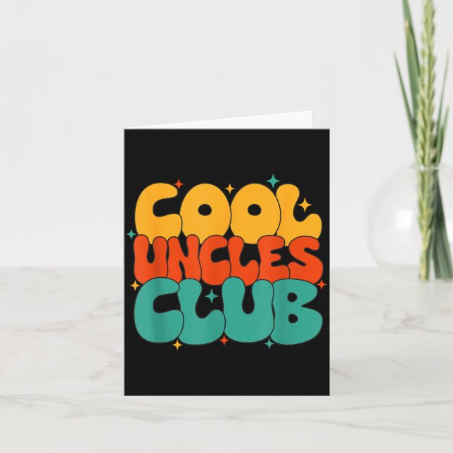 Retro Groovy Cool Uncles Club Funny New Uncle  Kort (Framsida)