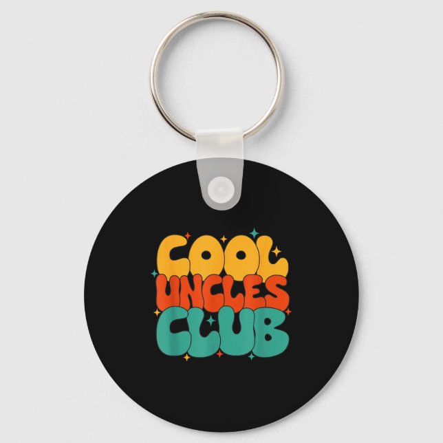 Retro Groovy Cool Uncles Club Funny New Uncle  Nyckelring (Framsida)