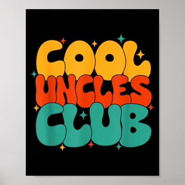 Retro Groovy Cool Uncles Club Funny New Uncle  Poster (Framsidan)