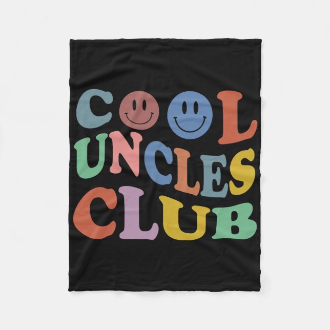 Retro Groovy Cool Uncles Club Smile Face Funny New Fleecefilt (Framsidan)