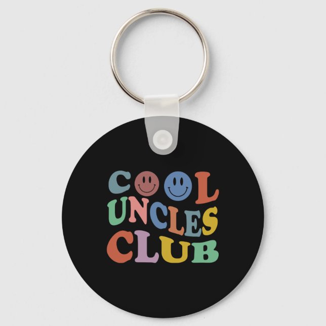 Retro Groovy Cool Uncles Club Smile Face Funny New Nyckelring (Framsida)
