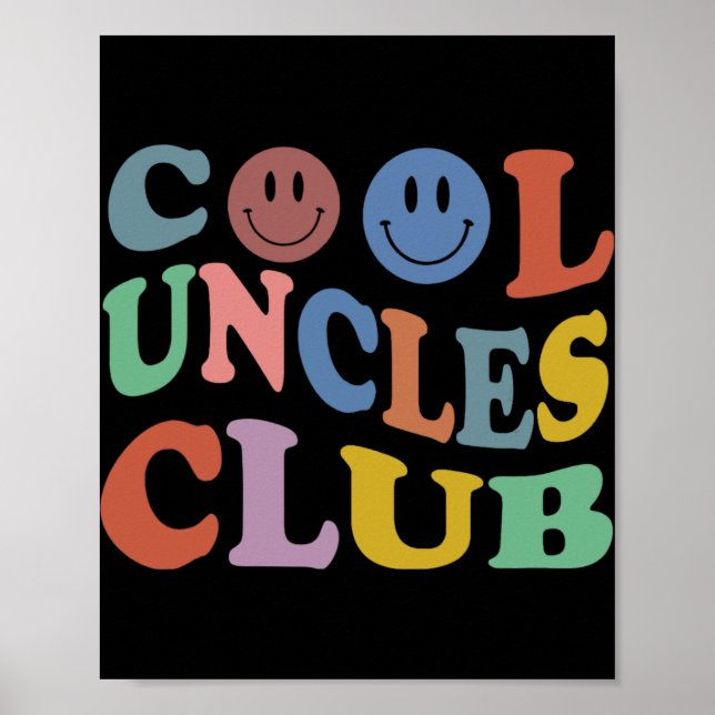 Retro Groovy Cool Uncles Club Smile Face Funny New Poster (Framsidan)