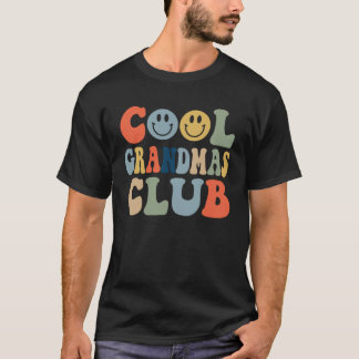 Retro Groovy Coola Grandmas Klubb Ansikte Smile Pr T Shirt