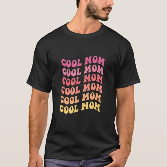 Retro Groovy Coola Mammor Klubb Mor dag T Shirt (Framsida)