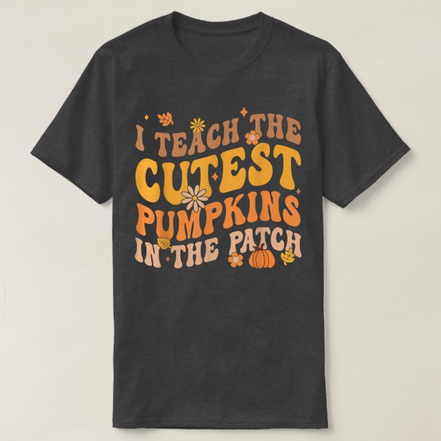 Retro Groovy Coolest Pumpkin in the Patch Hallowee T Shirt (Design framsida)
