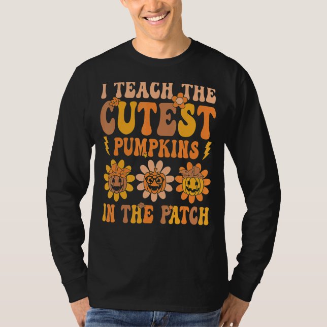 Retro Groovy Coolest Pumpkin in the Patch Hallowee T Shirt (Framsida)