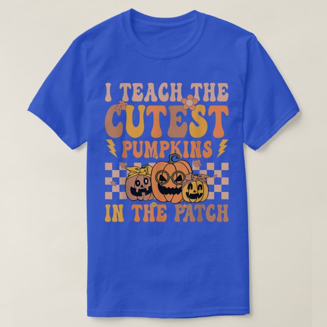 Retro Groovy Coolest Pumpkin in the Patch Hallowee T Shirt (Design framsida)