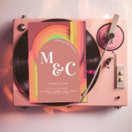 Retro groovy Curvy Linjer Inbjudningar