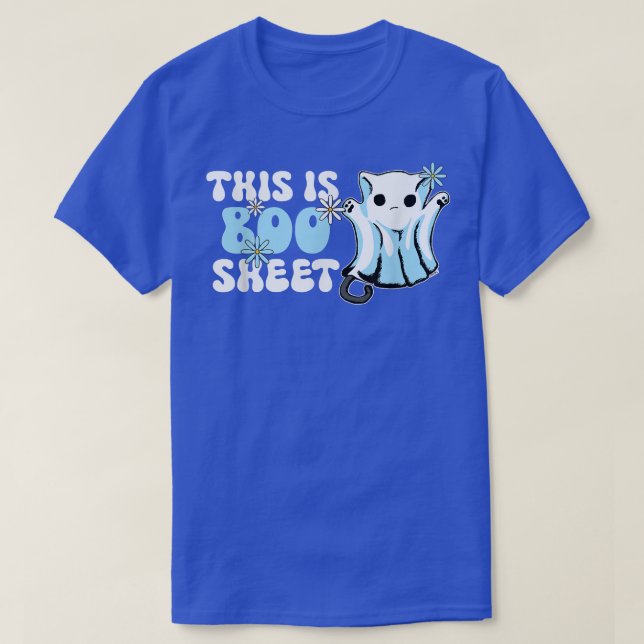 Retro Groovy Cute Ghost Taloky Halloween Detta är  T Shirt (Design framsida)