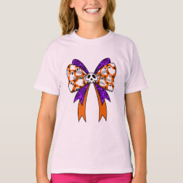 Retro Groovy cute ghosts Halloween orang purple T Shirt