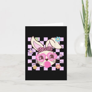 Retro Groovy Cute Påskhare Rabbit Glad påsk Kort