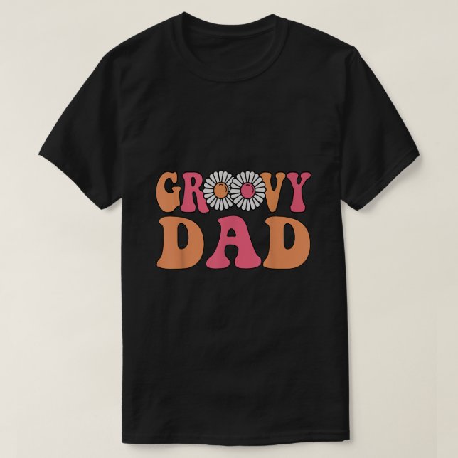 Retro Groovy Dad Matching Family 1st Birthday Part T Shirt (Design framsida)