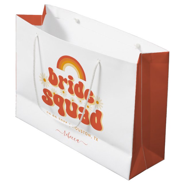 Retro Groovy Daisy Brud Squad Sjungbrud Fest (Framsidan Vinklad)