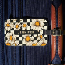 Retro Groovy Daisy Checkerboard Personlig Namn