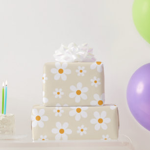 Retro Groovy Daisy Tan Birthday-presentens figursä Presentpapper