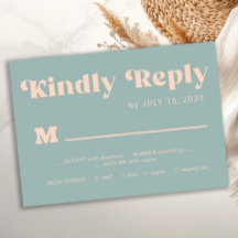 Retro groovy dammig blå fet typografi bröllop