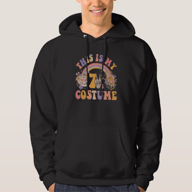 Retro Groovy Det här är min 70-tals kostym Hallowe Hoodie (Framsida)