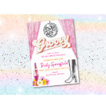 Retro Groovy Disco Bachelorette Helg Itinerary Inbjudningar<br><div class="desc">Retro Groovy 70-talets 60-årsjubileum Disco Cowgirl Space Desert Handflatan Vår Bachelorette Helg Getaway Girls Getaway Go-go Boots Disco Boll-inbjudan</div>