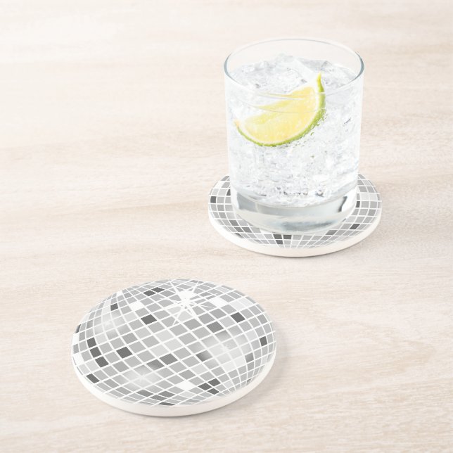 Retro GROOVY Disco Boll Möhippa sandsten Underlägg (Sidan)