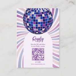 Retro Groovy Disco Bridal Shower Registry QR code Tilläggskort