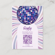 Retro Groovy Disco Bröllopsfest Registrerings QR-k
