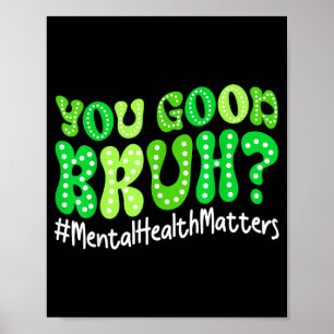 Retro Groovy Du Mår Bra Bro Mental Hälsomedvetenhe Poster