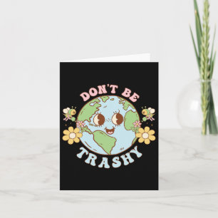 Retro Groovy Earth Day Var Inte Skräpig Rolig Åter Kort