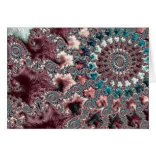Retro Groovy Eclectic Bohemian Spiral Fractal Hälsningskort