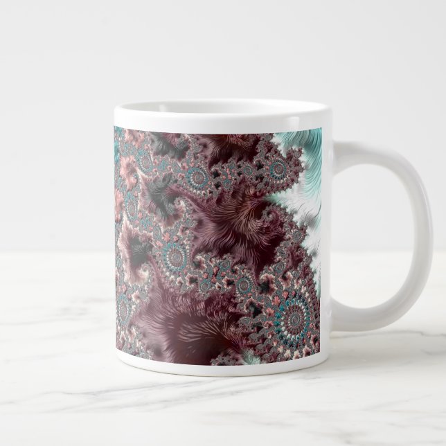 Retro Groovy Eclectic Bohemian Spiral Fractal Jumbo Mugg (Höger)