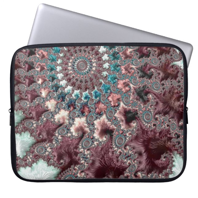 Retro Groovy Eclectic Bohemian Spiral Fractal Laptop Sleeve (Framsidan)