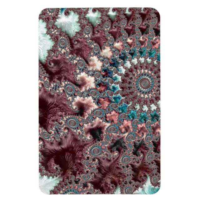 Retro Groovy Eclectic Bohemian Spiral Fractal Magnet (Vertikal)