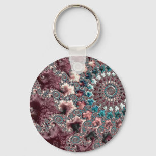 Retro Groovy Eclectic Bohemian Spiral Fractal Nyckelring
