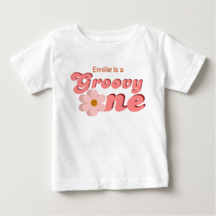 Retro Groovy en Daisy Flower Födelsedagsfest T Shirt