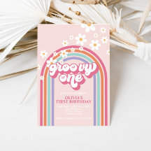 Retro Groovy En Regnbåge Rosa